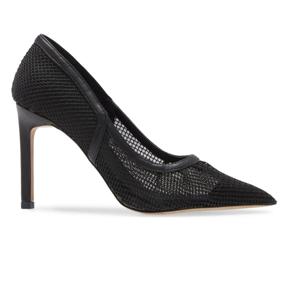 Open Edit Shoes - Open Edit Daria Black Mesh Pumps Heels Shoes